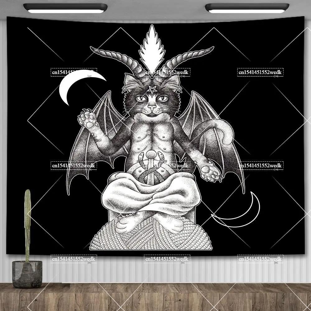 Ouija Board Tapestry Mandala Gothic Baphomet Occult Tapestry Aesthetic Room Decor Witchcraft Astrology Tarot Tablecloths