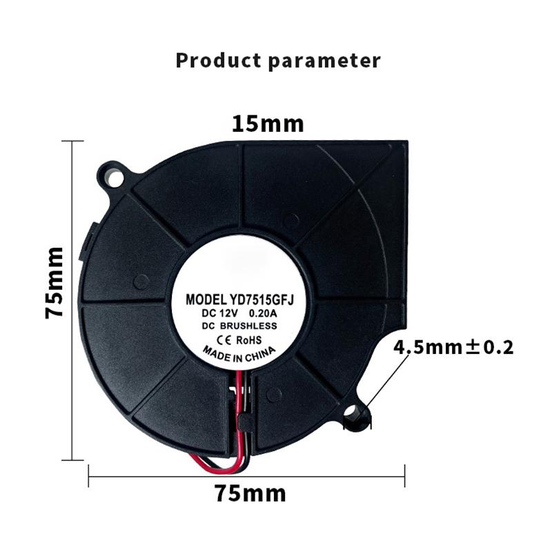 75mmx15mm 7515 DC 5V USB Fan Cooling Turbo Blower 15mm Brushless 3D Printer For Extruder Cooler Power Inverter Air Pump PC CPU