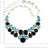 Black Spinal  Swiss Blue Quartz Silver Jewelry Necklace 16-18''