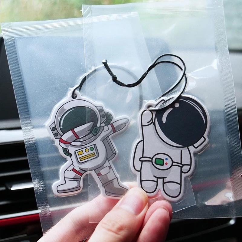 Cute Astronaut Car Fragrance Piece Cartoon Car Rearview Mirror Hanging Perfume Piece Pendant Ornament Car Interior Decor Pendant
