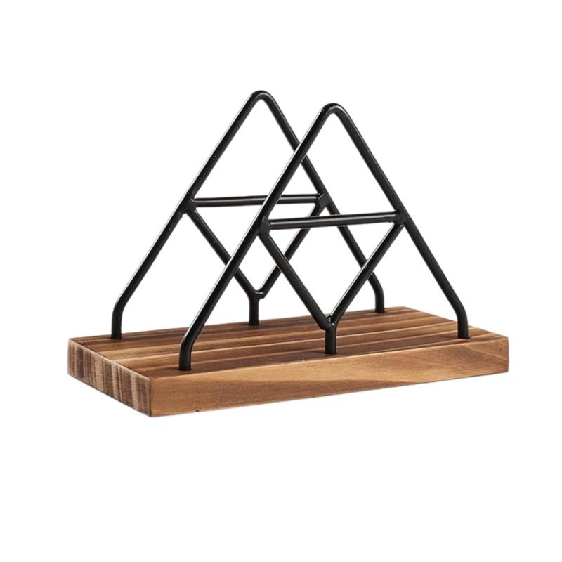Modern Table Napkin Storage Case Functional Tissue Dispenser Contemporary Wood Steel Napkin Box Paper Dispenser 1