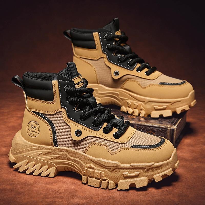 

Желтые ботинки для активного отдыха, альпинизма, толстая подошва, износостойкие, противоскользящие, удобные, дышащие, увеличивающие рост, фабричная оптовая продажа 43