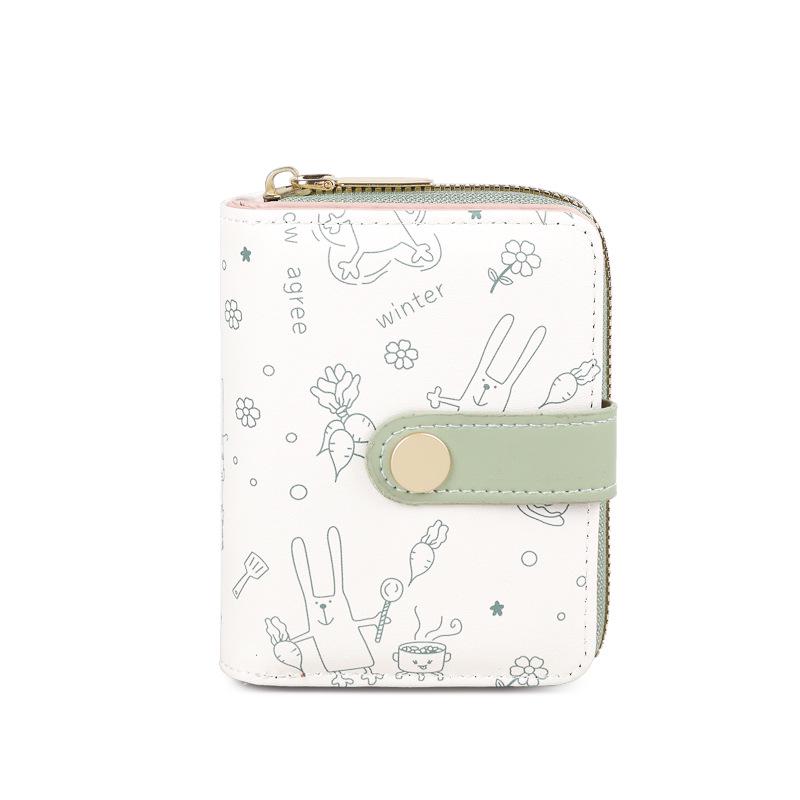 Japanese Kitten Women's Snap Closure Coin Pocket Wallet