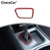 Center Console Gear Shifter Cover Trim Decor for Dodge Charger 2015+Red Carbon