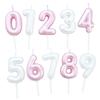 New Product Pearlescent Digital Birthday Candles 0-9 Baking Party Decoration Pink White One-year-old Cake Candles