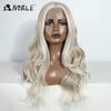 Noble Lace Front Wig Synthetic 28“ Highlight Honey Brown Body Wave Wig Blonde Wigs For Women Lace Wig Synthetic Lace Front Wig