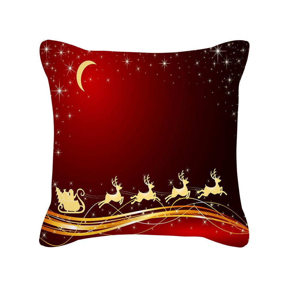 Christmas New Peach Skin Pillow Case Pillow Sofa Pillow Case Red Series Pillow