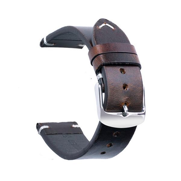 

Calfskin Watch Straps For Huawei Watch GT2 20mm 22mm Luxury Bracelet For Amazfit Bip Leather Wrist Watch Band 18mm 22mm темно-коричневого кольору