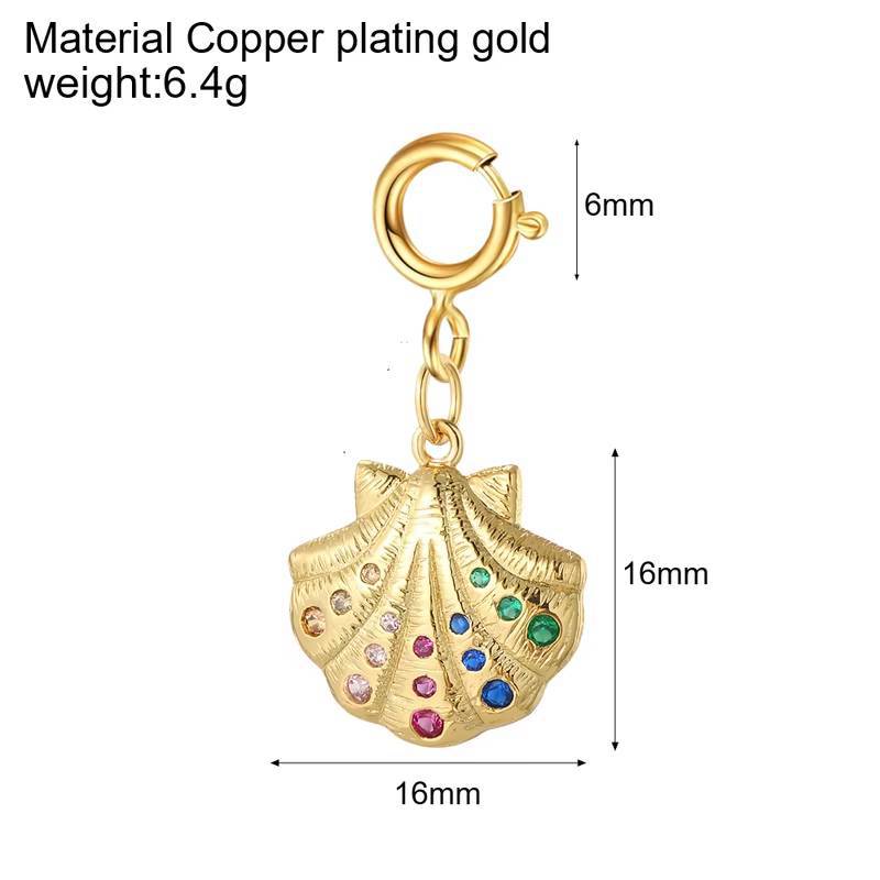 Colorful Ocean Snail starfish turtle shells Charm For Women Stainless steel Gold Color Pendant Bracelet DIY Making Jewelry