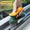 Multi-Surface Gap Cleaning Brush - Flexible Angled Head for Tiles, Grout, Bathroom Corners, Toilets, Non-Scratch Bristles