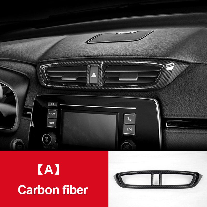 For Honda Crv CR-V 2017-   Car Center Control Air Condition Vent Outlet Frame Cover Trim Strip Sticker Accessories