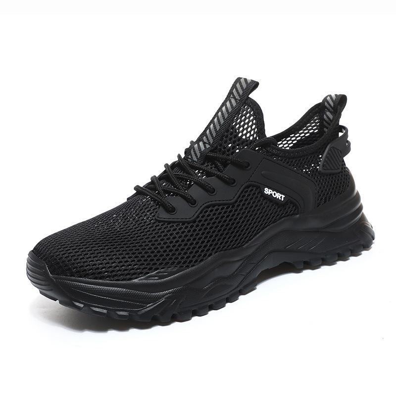 Spring new sports mesh casual running men's shoes outdoor lightweight breathable hollow men's shoes