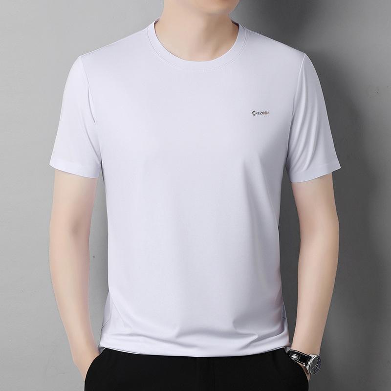 Crew Neck Short Sleevet Men's Summer Fashion Casual Versatile Ice Quick-Dry Top