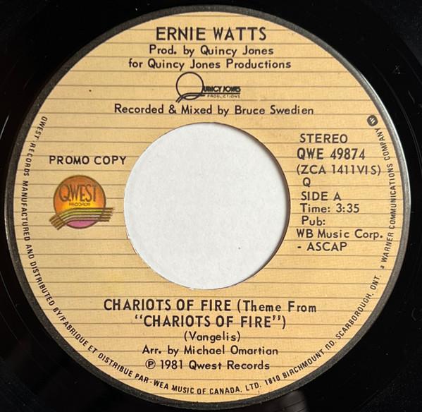 7-дюймовая пластинка ERNIE WATTS Chariots Of Fire QWE49874PROMO Qwest Records 1981 Канада Джаз Б/у