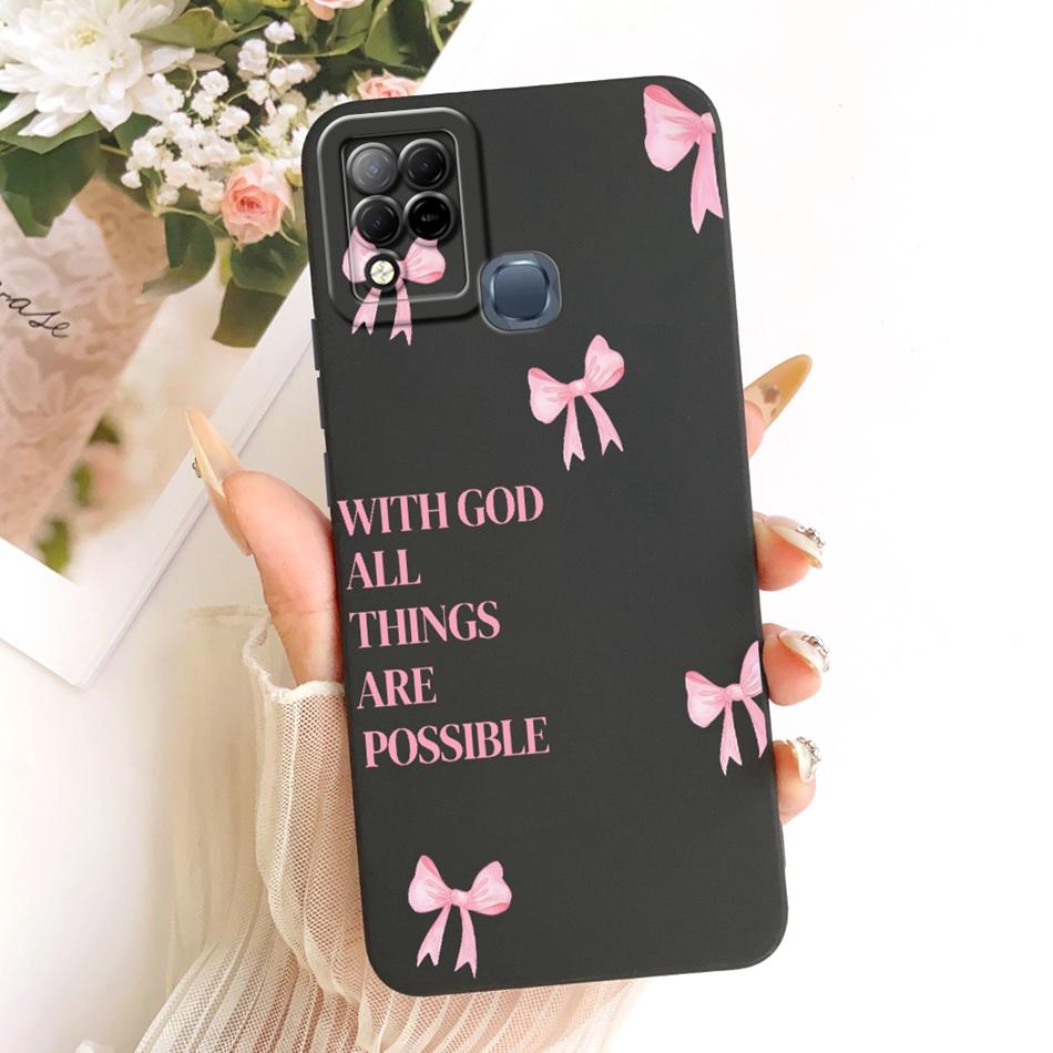 For Infinix Hot 10T 10S NFC 10i X659B X658E X689 X689C Cute Cat Flower Butterfly Cartoon Shockproof Soft Silicone Phone Case