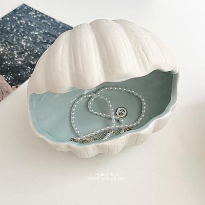 Ocean Style Jewelry Storage Box Shell Conch Starfish Ceramic Jewelry Box Desktop Ornament