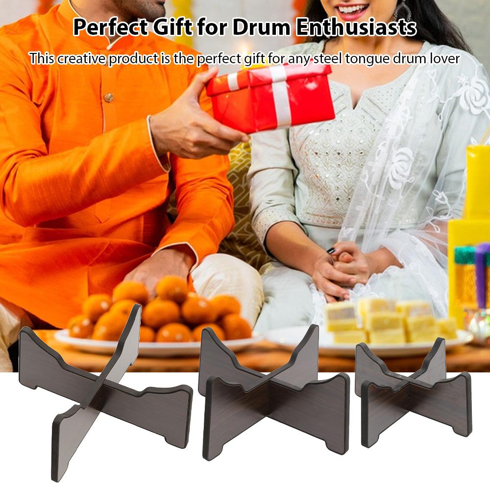 Steel Tongue Drum Bracket Wooden Tongue Drum Stand Percussion Instrument Snare Drum Stand Hand Pan Drum Display Rack