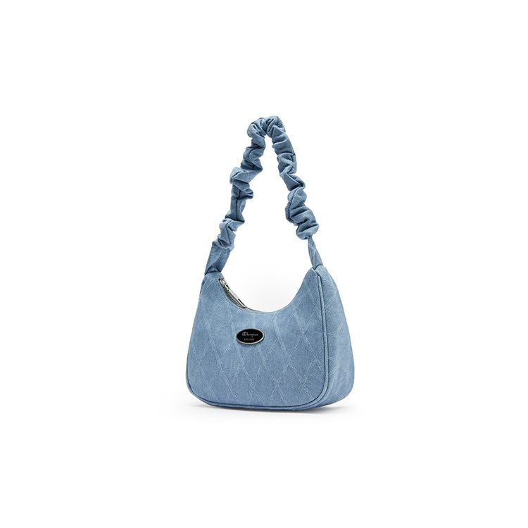 Champion Twisted Underarm Bag Script Logo Enamel Tag Pleated Hair Tie Shoulder Strap Casual Versatile Synthetic Leather Shoulder Bag Small U4AACPU14