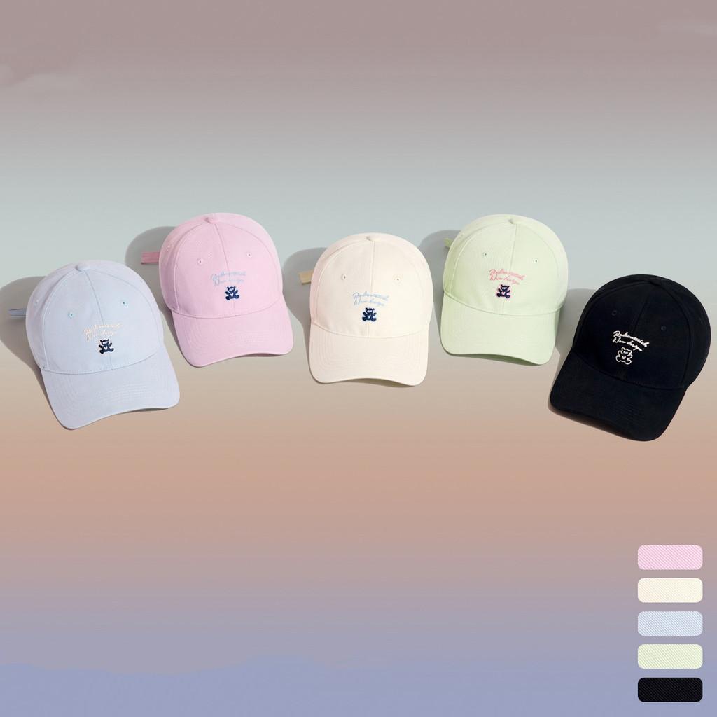 Cute Korean Style Embroidered Cotton Baseball Cap With Wide Brim For Casual Wear