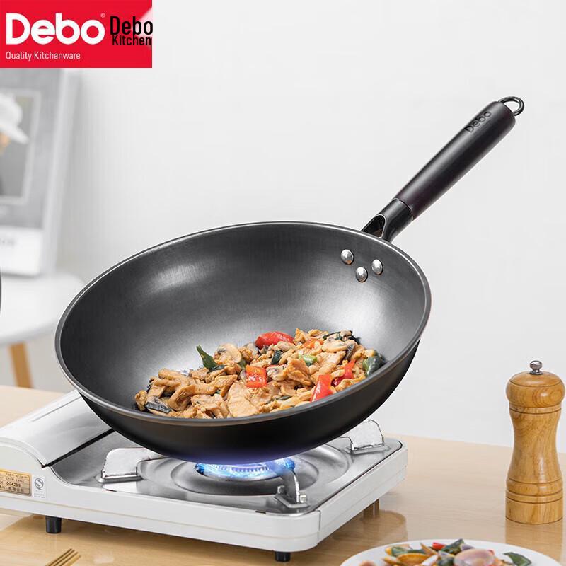 Debo Kairuis 32cm Uncoated Wok with Visual Lid