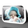 Grande monitor de segurança infantil retangular de vidro para carro para bebês, monitor de carro montado no encosto de cabeça, instalação simples para direção segura