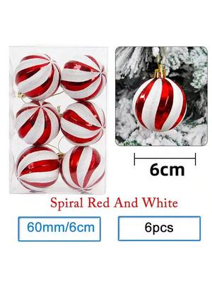6 Stück/Los 6cm/2,4 Zoll Weihnachtsbaum Dekoration Farbe Hohlkugeln Schmuck Hängende Kugeln Für Haus Bar Party Dekoration
