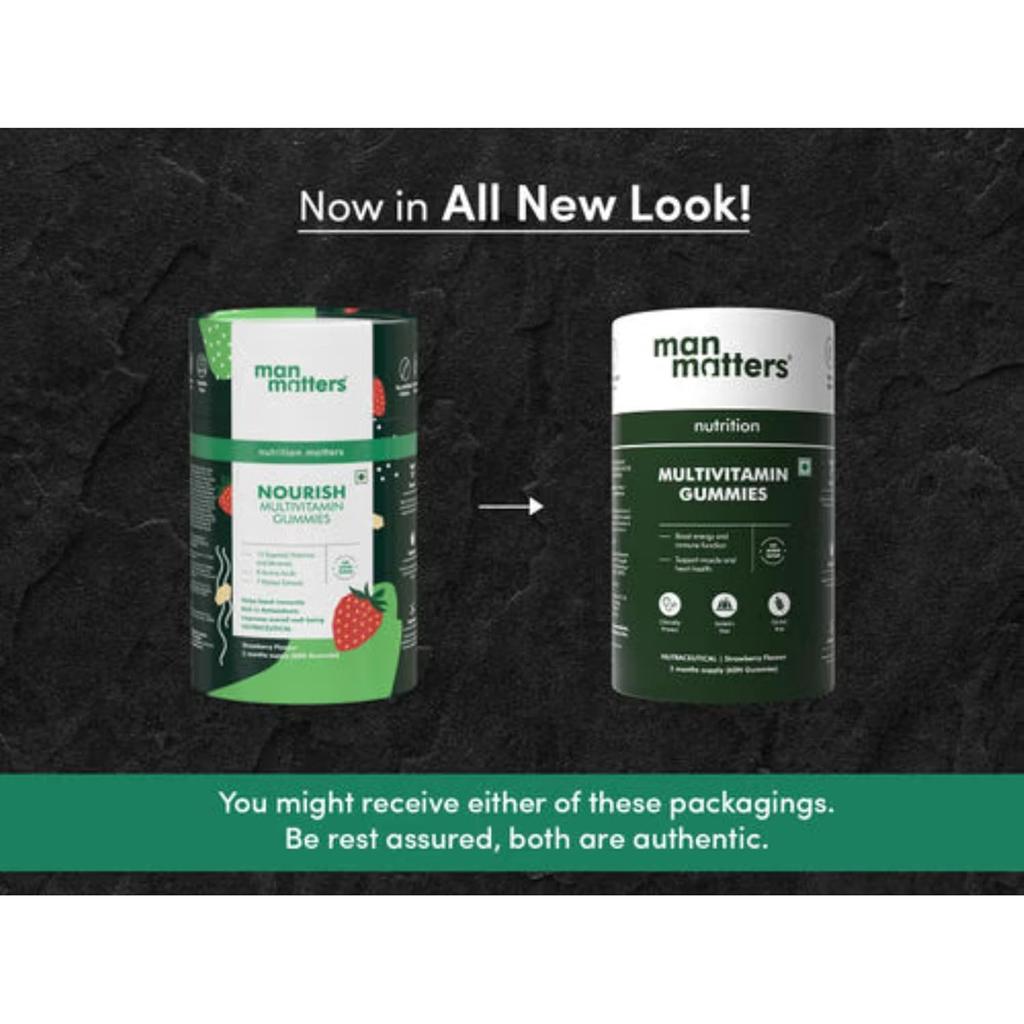 Man Matters Multivitamin Gummies For Men No Added Sugar Essentials With 15 Nutrients For Energy Wellness 60 Gummies