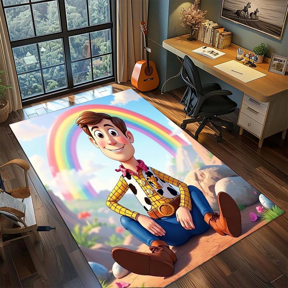 Sheriff Woody Theme Rug Carpet Large Area Rug Non Slip Washable Floor Mat Gamer Room Bedroom Home Decor
