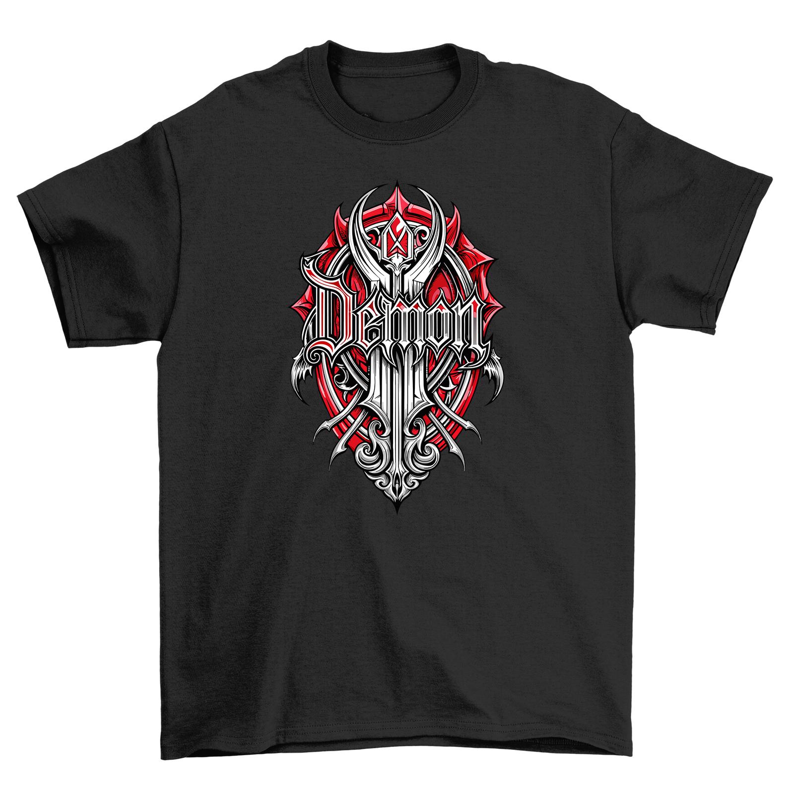 

Gothic_50 Dark Demon T-Shirt Mens Womens Tees Top - Summon Your Inner Darkness! Unisex Printed Design S
