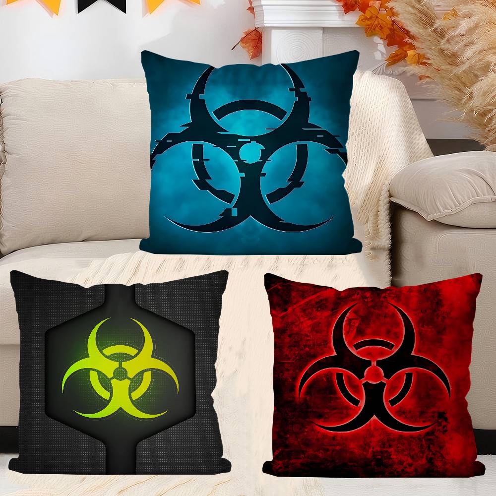 LOGO B-BIOHAZARD Pillow Gift Home Office Decoration Bedroom Sofa Car Cushion Cover Case 45x45