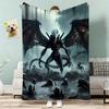 Classic Alien Film Space Horror Movie Throw Lightweight 240g Flannel Blanket Soft Skin-friendly for Summer Cooling