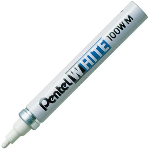 Pentel Permanent Marker White Medium Point 3 Pieces X100W-M3