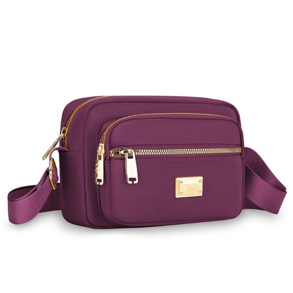 Large Capacity Solid Color Crossbody Bag Nylon Mom Bag Multifunctional Oxford Bag  Women