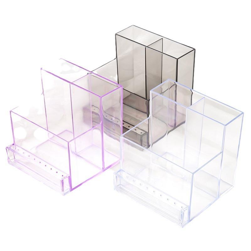 Nail Drill Storage Box Transparent Acrylic Bit Holder Manicure Tool Display Case For Home Salon Nail Art Organization