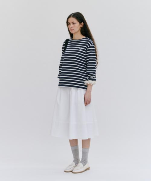 Depound Striped Round Neck T-Shirt [Navy]