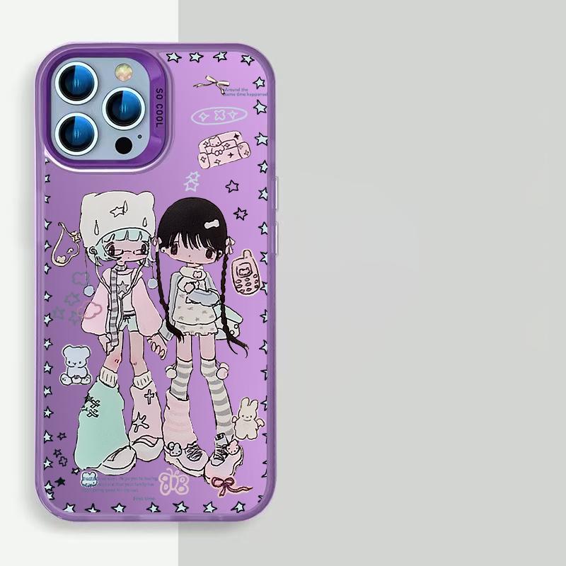 Ins Korea Cute Sweet Angel Phone Case for IPhone 16 15 14 13 Pro Max 11 12 Mini XR XS 7 8 Plus Fashion Shockproof Cover