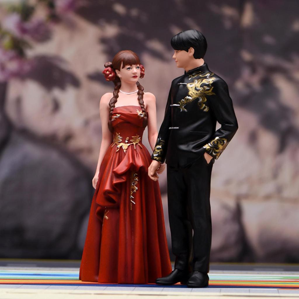 Hand-Painted Resin Figurine Decorative Chineseinfluenced Formal Clothing