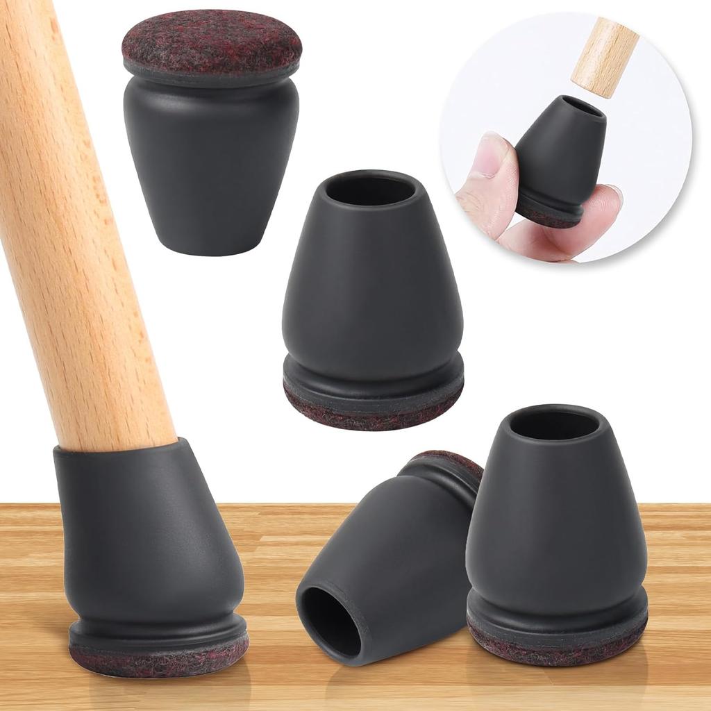 Black Chair Leg Floor Protectors Foot Cover Diagonal with Thick Wrap Felt Pads Silicone Furniture Table Feet  Protect Floors