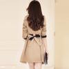 Fashion Women Winter Autume Buttons Back Bow Bandgae Windbreaker Jacket Coat Top