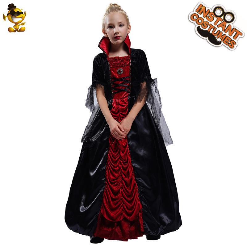 Costume de Reine Vampire d'Horreur pour Petite Fille Mascarade Cosplay Costume de Scène