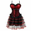 Women Corset Dress Bustier Top Skirt 24 Lace Print Mini Set