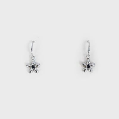 LingerPiece Black and Silver Flower Earring