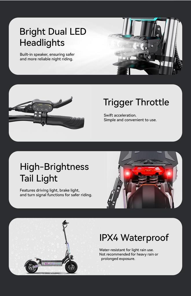 Electric Scooter Foldable OOTD T90 3000W*2 Dual Motor 85Km/h Top Speed Electric Scooter For Adult 60V 31.2AH 100Km Range