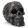 Creative Craft Skull Flowers Sculpture Horror Screw Gear Mechanical Style Statue Home Halloween Skeleton Head Decorative Crafts