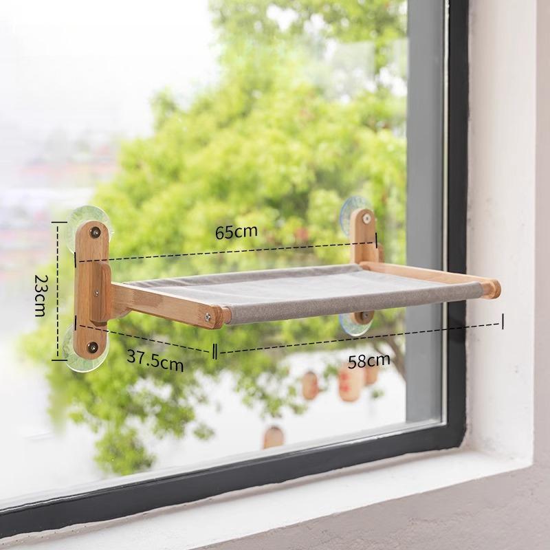 DIY Free Combination Cat Hammock Suction Cup Solid Wood Cat Bed Window Hanging Cats Hammock Sisal Scratching Post Pet Supplies