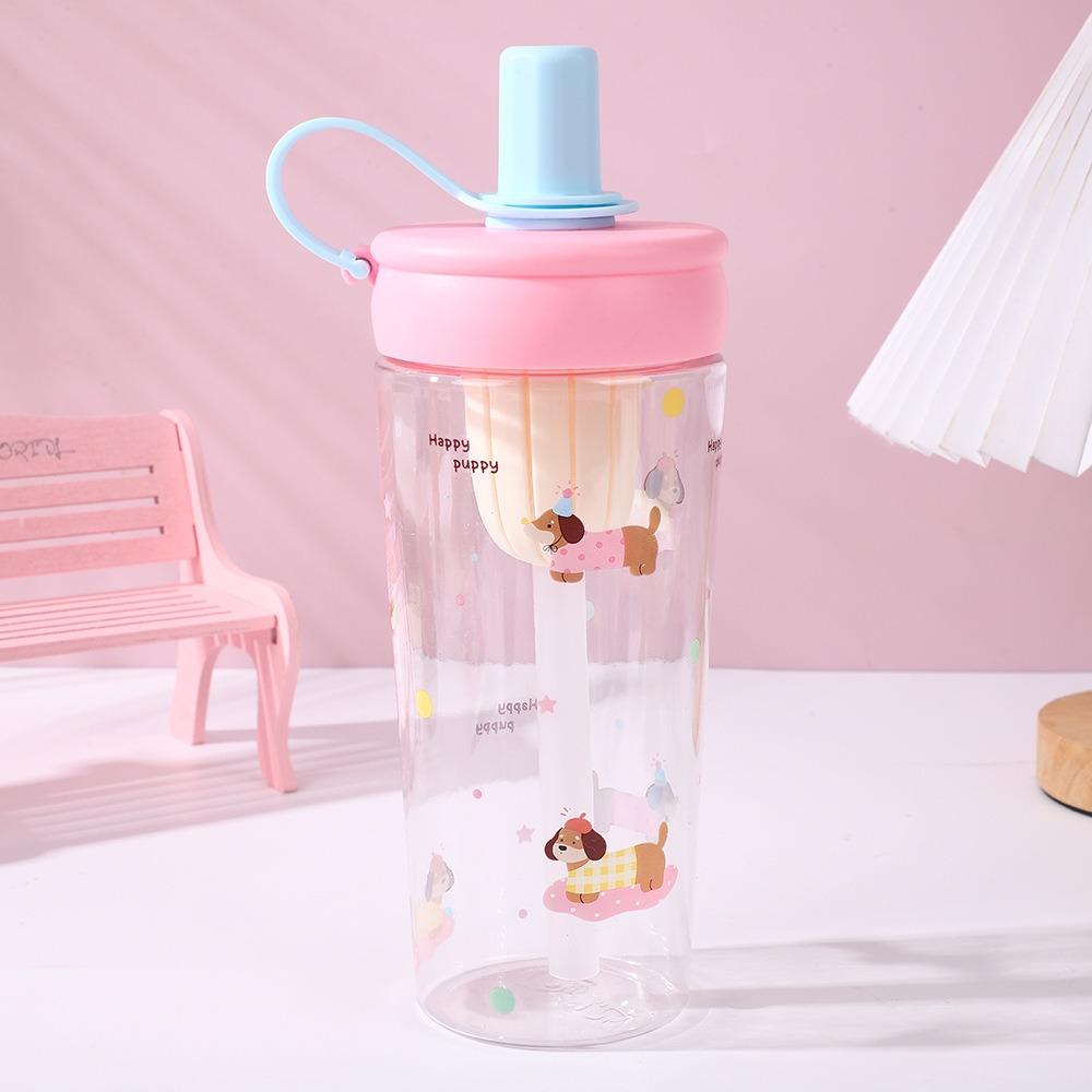 700ml Water Bottle Animal Cup With Lid Straw Cute Coffee Cup  for Juice Milk