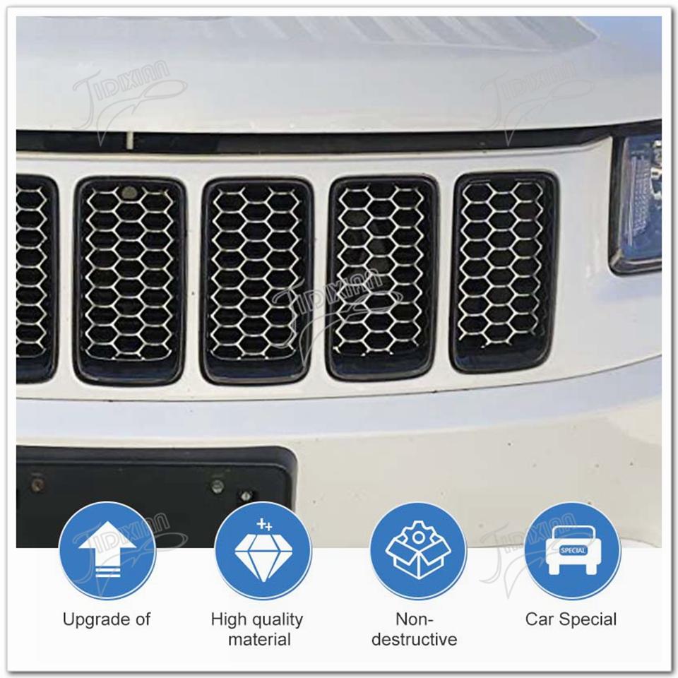 JIDIXIAN Racing Grills for Jeep Grand Cherokee 2014 2015 2016 Front Insert Honeycomb Grille Mesh Decoration Cover Accessories