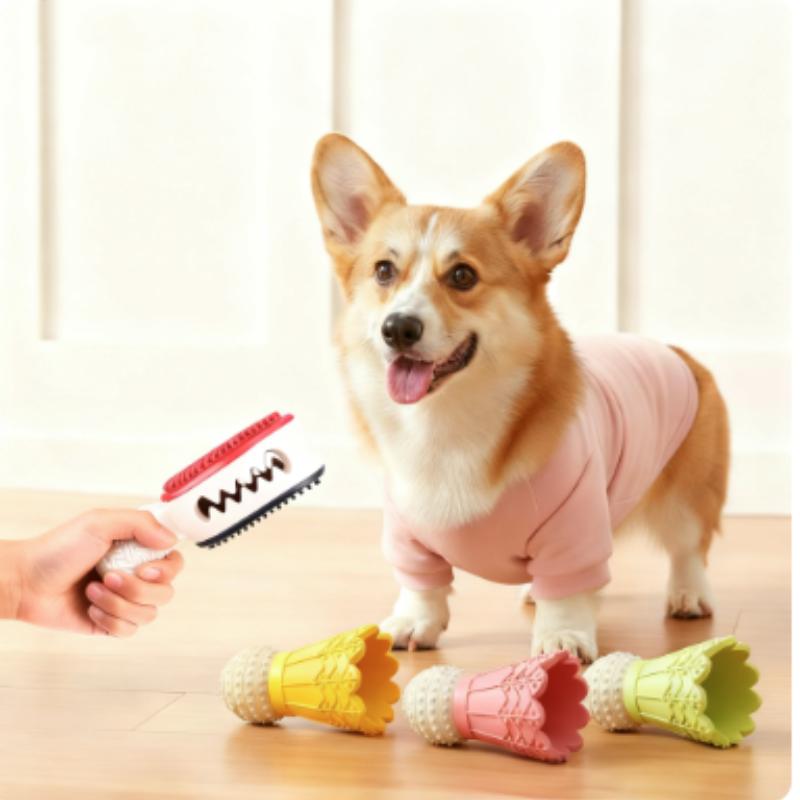 Bite-Resistant Dog Toy Teeth Grinding Stick Badminton Shape Relieve Boredom Puzzle Toy for Dogs Self-Fun Interactive Chew Toy