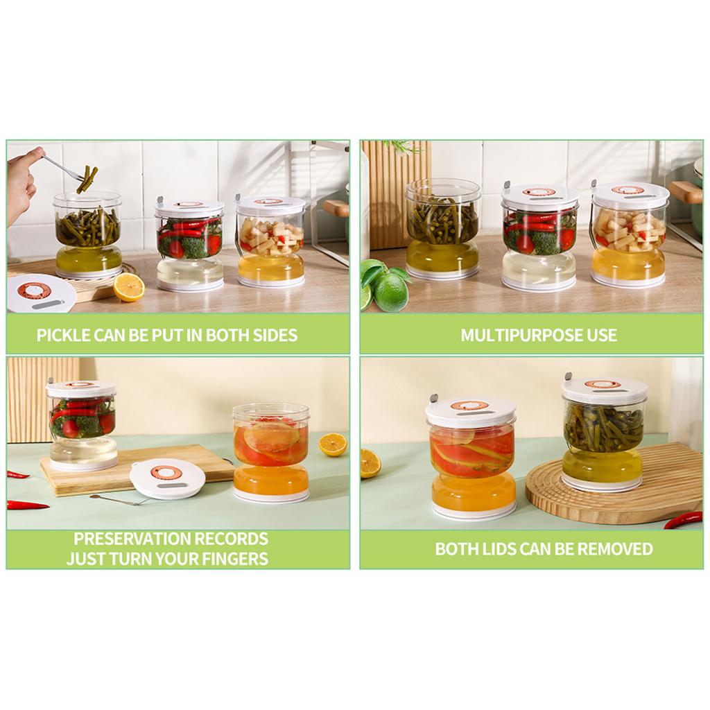 Pickle Jar with Strainer Flip Wet and Dry Separation Leakproof Pickle Container for Airtight Food Storage