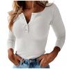 Women's Button V-neck Sexy Solid Color Knitted Cotton Top